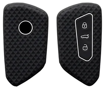 Produktbild von kwmobile Schlüsselhülle für VW Golf 8 3-Tasten Autoschlüssel Hülle - Autoschlüssel Schlüssel Hülle aus Silikon - Schlüsselschutz Gehäuse in Schwarz