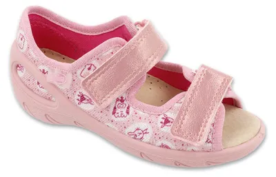 Produktbild von Befado Sunny 063X026 Hausschuhe und Sandalen in Rosa mit Tiermotiven, mit Lederinnensohle