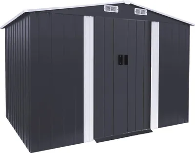 Image de Abri de jardin métal "Boston" - 5,29 m² (4,76 m2 au sol)- Gris