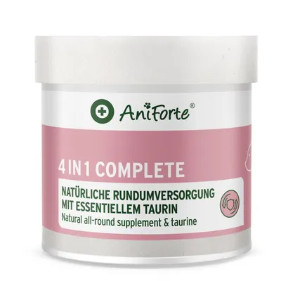 Produktbild von AniForte 4in1 Complete Cat 60g - Rundumversorgung für Katzen, Pulver mit Taurin, Kollagen für Gelenke, für Nervensystem, Immunsystem, Magen & Darm