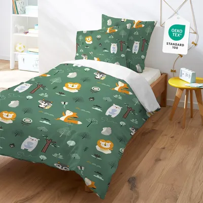Produktbild von Kinderbettwäsche mit Tiermotiven 140x200