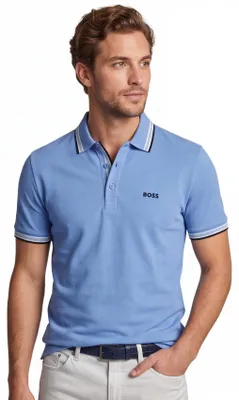 Produktbild von Boss Green Paddy Polo Regular Fit blau mit 3 Knöpfen