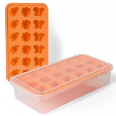 Eiswürfelform mit Deckel, 18 Stück, BPA-frei, stapelbar