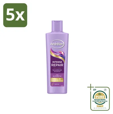 Productafbeelding van 5 x Andrélon Intense Repair Shampoo - 250 ml - Voorraadverpakking - 5 stuks