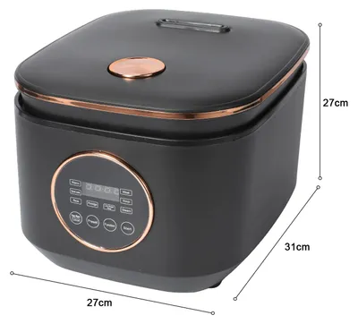 Produktbild von Mini Reiskocher - Elektrischer Multikocher - 5 l Fassungsvermögen - 900 W - Antihaft-Innentopf - Für 2–3 Personen - Schwarz
