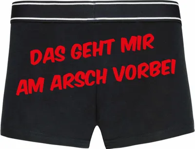 Produktbild von Boxershorts - Mann - Boxer-0014-man-black-h-XL - schwarz - XL - hinten - Das geht mir am Arsch vorbei - lustiges Motiv - Spruch - Unterwäsche - Unterhose - Freizeit - lustig