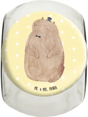 Produktbild von Mr. & Mrs. Panda Kaffeedose Murmeltier L 870ml - Gelb Pastell - Geschenk, schraubglas, Bonboniere, Anstand, Freundlichkeit, keksdose glas, Respekt, Fröhlichkeit, Knigge
