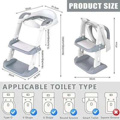 Produktbild von Famanu Kindertoilettensitz mit Treppe - Umweltfreundlich und rutschfest