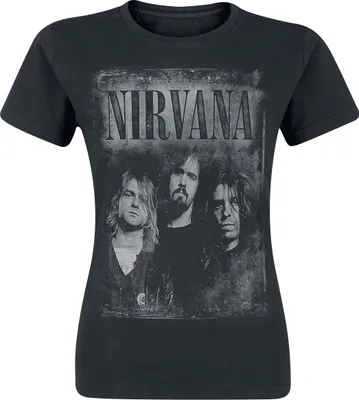 Produktbild von Nirvana T-Shirt Damen Faded Faces schwarz Band-Merch, Bands 100% Baumwolle L