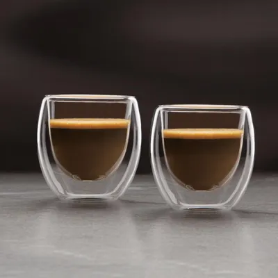 Obrázek produktu pro Sklenice s dvojitou stěnou – objem 80 ml – 2 kusy v balení