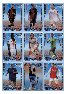 Produktbild von Match Attax Champions League 2024/25 EXTRA - Trading Cards - Alle 9 UWCL Woman of the match Heritage Karten