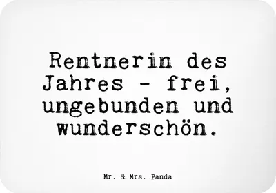 Produktbild von Mr. & Mrs. Panda magnet Rentnerin des Jahres -... - Weiß - Geschenk, Rentner, bildmagnet, zettelhalter, Kühlschrankmagnet, Pensionierung, wandmagnet, Sprüche