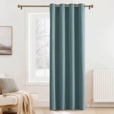 Image de Rideau occultant avec œillets, couleur bleu, dimensions : 240 cm de hauteur x 140 cm de largeur