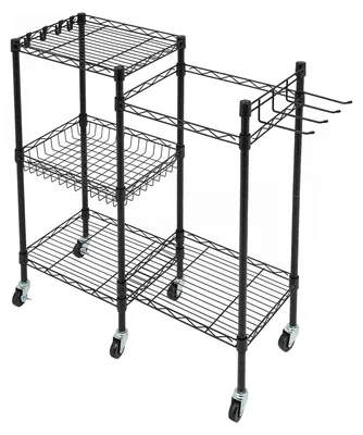 Image de Support pour haltères et porte-tapis de yoga - Étagère de rangement pour salle de sport à domicile - Support multifonctionnel pour haltères - Support au sol - Gain de place