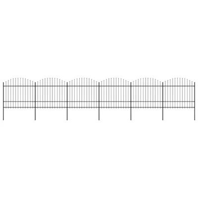 Produktbild von The Living Store Gartenzaun mit Speerspitzen Stahl (1,5 - 1,75) x 10,2 m Schwarz