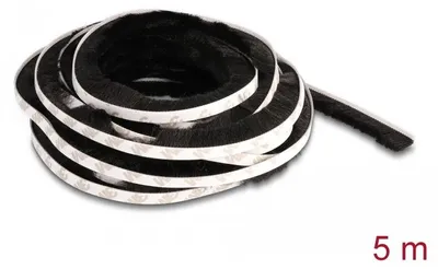 Image de Bande de brosses Delock autocollante, 15 mm - longueur 5 m, noire