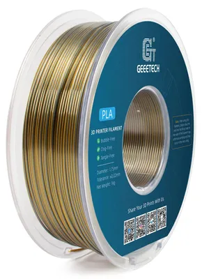 Obrázok produktu pre Hodvábno-PLA vlákno – 3D tlač 1,75 mm – dvojfarebné – tolerancia ±0,03 mm – cievka 343 m – zlatá/čierna