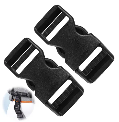 Steckverschluss 25 mm, 2 Stück, schwarz, Kunststoff, verstellbar