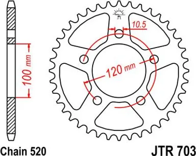 Obrázok produktu pre Ozubené koleso JT Sprockets 520 41T vnútorný priemer 125 mm kruh skrutky 145 mm