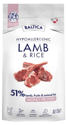 Zdjęcie produktu dla Hipoalergiczne BALTICA NUTRACEUTIC jagnięcina i ryż M 3 kg