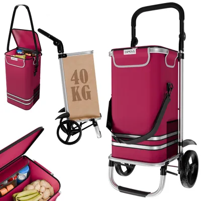 Produktbild von 24MOVE® Einkaufstrolley VEHLO 3in1 Trolley faltbarer Einkaufswagen mit Kühlfach, rot