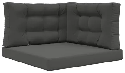 Image de Coussins de canapé d'extérieur vidaXL, lot de 3, anthracite, polyester