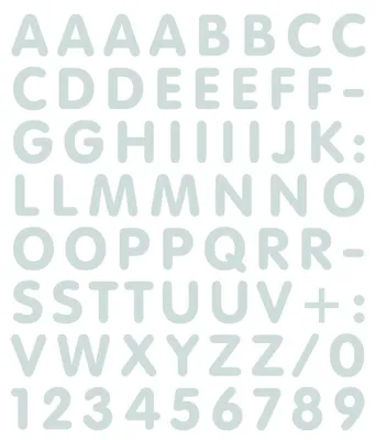 Image de kit planche lettres chiffres adhésif, blanc