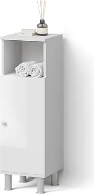 Image de Meuble de rangement de salle de bain Livinity Fucino Blanc Haute brillance 30x95cm, Model 52498