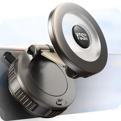 Zdjęcie produktu dla Uchwyt samochodowy na telefon z mocowaniem MagSafe, silna przyssawka, możliwość obrotu o 360°, kompatybilny z deską rozdzielczą i szybą przednią, pasuje do iPhone, Samsung, Pixel