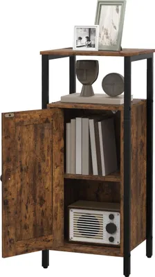 Obrázek produktu pro Odkládací stolek, konferenční stolek v industriálním designu, konferenční stolek s nastavitelnou policí, do obývacího pokoje, ložnice, 34 x 30 x 80 cm, rustikální hnědá