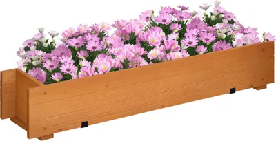 Image de Outsunny Jardiniššre rectangulaire en bois carršŠ potager jardiniššre š€ suspendre avec 2 crochets - 91 x 18 x 16,5 cm marron