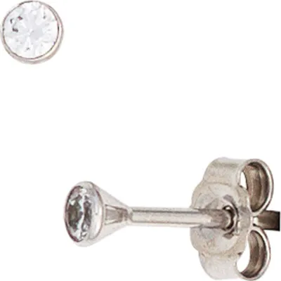 Produktbild von JOBO Ohrstecker 333 Gold Weißgold 2 Zirkonia Ohrringe