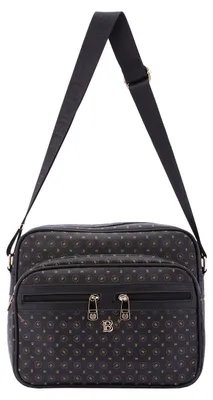 Produktbild von Umhängetasche Damen Kunstleder Schwarz Braun Reißverschluss Nero E Marrone UNICA 24x29x13 cm 4020-BLACK_BROWN