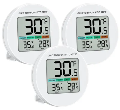 Kühlschrankthermometer digital, LCD, wasserdicht, 3 Stück