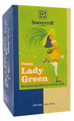 Produktbild von Sonnentor Frisse Ladygreen Thee (18 stuks)