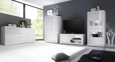 Immagine prodotto di Mobile TV 1 porta ISORA - Bianco lucido - Design moderno ed elegante
