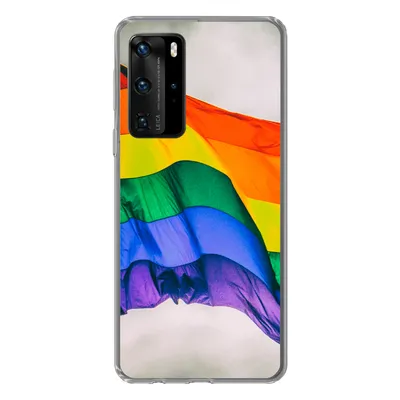 Produktbild von MuchoWow® Handyhülle Schutzhülle Hülle für Huawei P40 Pro Foto einer Regenbogenflagge Silikon Softcase Handy Hülle - Schutz