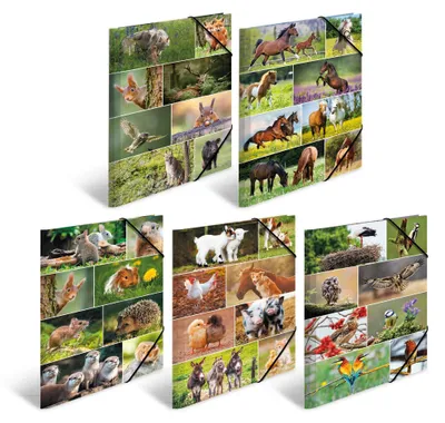 Produktbild von Herma Sammelmappe Eckspanner Karton A3 Tierwelten 10er-Sortierung