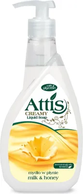 Obrázok produktu pre ATTIS 400 ml krémové tekuté mydlo, vôňa mlieka a medu