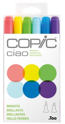 Produktbild von COPIC Marker ciao 6er Set "Brights"
