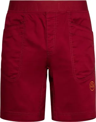 Rote Shorts "Esquirol Short M" von La Sportiva; geeignet für Herren; mit seitlichen Taschen und Logo.