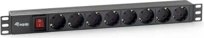 Produktbild von Equip 333283 Listwa gniazdowa Equip 19"(1U)8-drożna Schukon. 1.8m