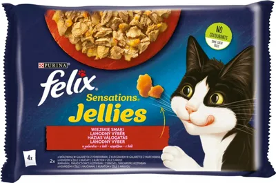 Zdjęcie produktu dla Felix Sensations Wołowina Kurczak dla Kota 4 x 85 g