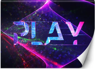 Produktbild von Vlies fototapete play lettering abstrakte Symbole für ein Gamer-Zimmer 400x280 cm Feeby Lila inkl. Kleber einfache Montage