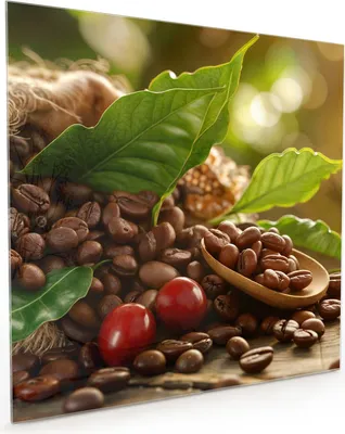 Produktbild von Küchenrückwand Spritzschutz Glas mit Motiv Kaffeebohnen 40 x 40 cm