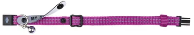Produktbild von TRIXIE Katzenhalsband mit Adresslasche, Katze, Standardkragen, Schwarz, Orange, Violett, Rot, Nylon, Einfarbig