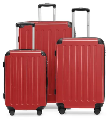 Produktbild von HAUPTSTADTKOFFER - Alex - Koffer-Set 3-teilig, Rollkoffer Trolleys 4 Rollen mit Erweiterung, Handgepäck und Check-In Gepäck für jede Reiseart, TSA,Rot