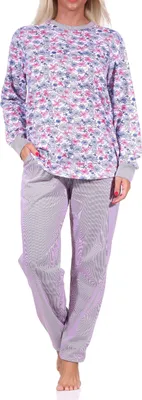 Produktbild von Damen Pyjama langarm Schlafanzug mit Bündchen - 212 201 90 557 ; beere , 48