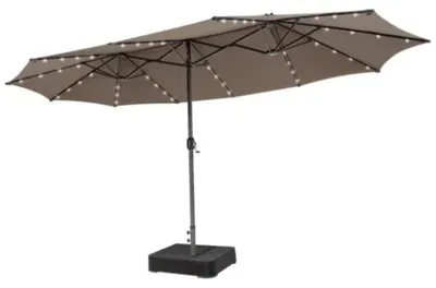 Obrázek produktu pro Dvojitý slunečník s LED osvětlením a stojanem NP13260DE-CF, 470 x 285 cm, hnědý