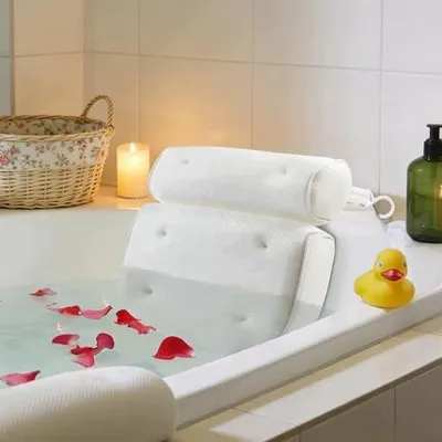 Zdjęcie produktu dla Poduszka do wanny ergonomiczna dla dorosłych 6 przyssawek relaks